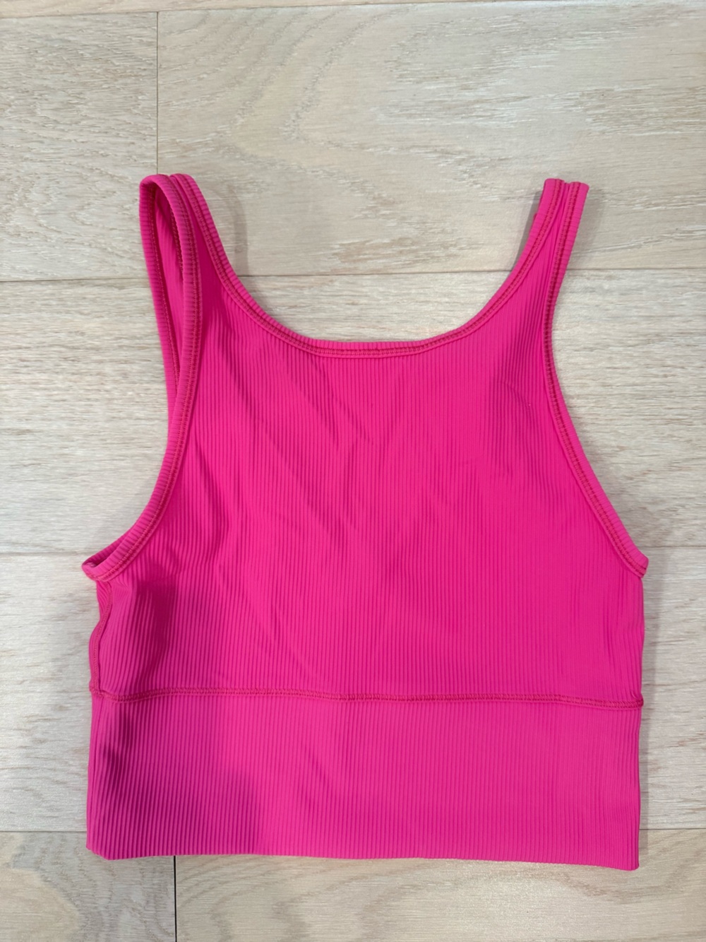 Lululemon Power Pivot Reversible Hot Pink Ribbed Crop Tank Top